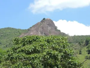 Pico do Lopo, na Serra da Mantiqueira, em Extrema, visto por trás da vegetação