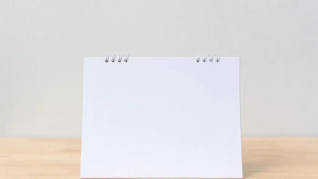 Calendário de mesa sem datas preenchidas